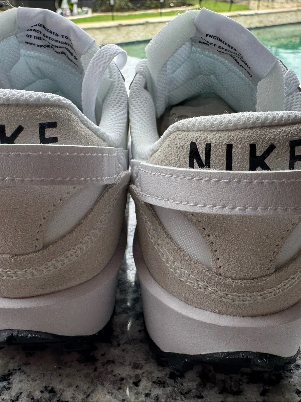 Nike White and Light Gray Low-Top Sneakers